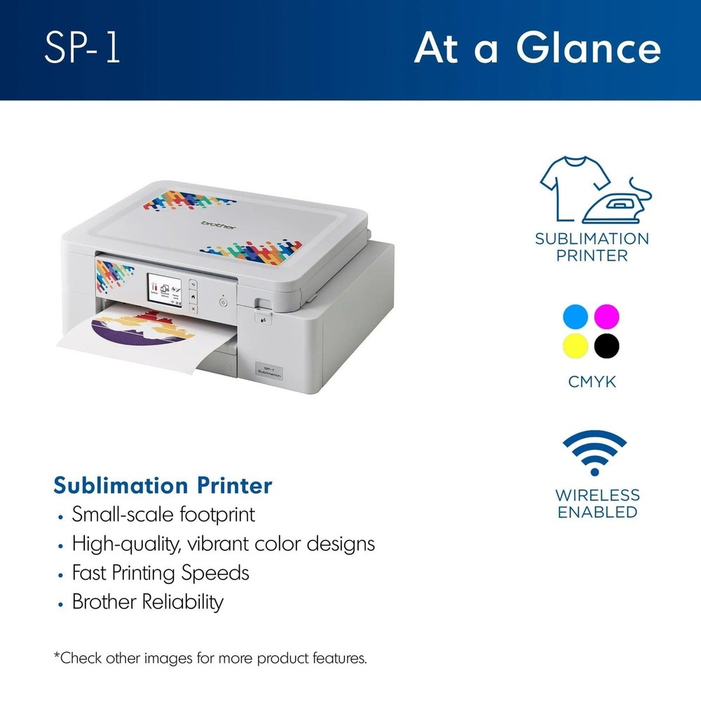 Brother SP-1 Sublimation Printer Bundle with 8-in-1 Heat Press