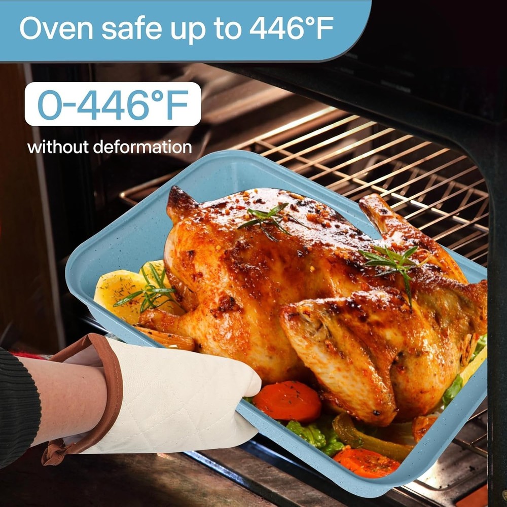 Baking Pans Set Non Stick Bakeware Sets Stackable Oven Safe Steel Baking Set
