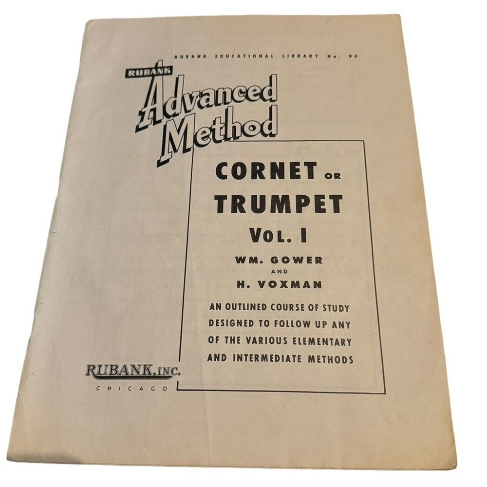 Sheet Music Rubank Advanced Method Cornet Trumpet Volume 1 Modernistic Rhythms