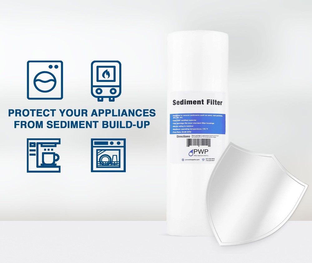 Sediment Melt Blown Water Filter 2.5x20" Standard 1 Micron 25 Pack