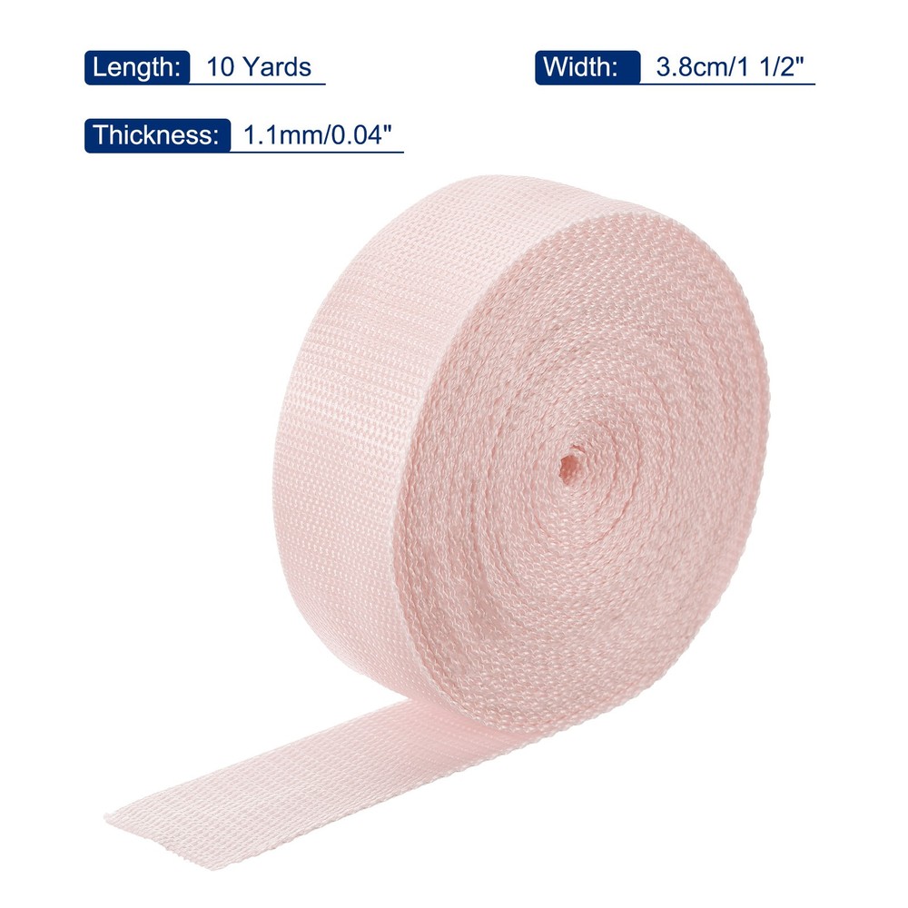 Lightweight Polypropylene Webbing Strap 3.8cm 10 Yard Pale Pink