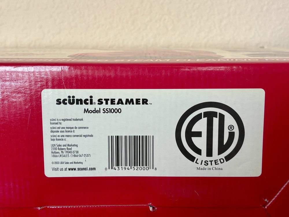 Scunzi Steamer Model SS1000 – New Open Box