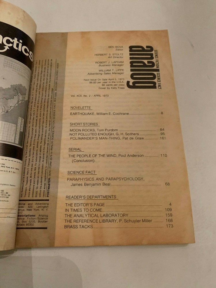 April 1973 Analog Science Fiction Science Fact Magazine