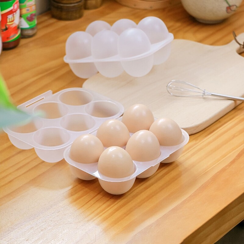 Lid Protect 6 Eggs Storage Container Kitchen Eggs Organizers Portable