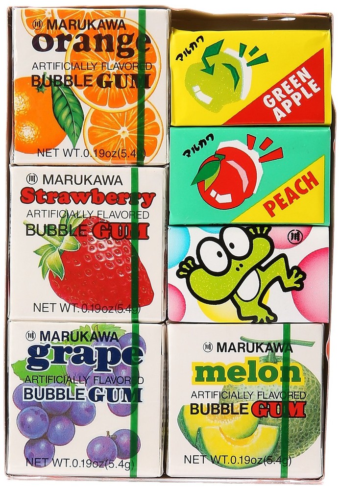 Marukawa - Seven Pack Bubble Gum Sampler 1 Pack, Orange