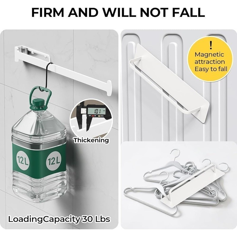 Wall Mount Clothes Hanger Holder Organizer Metal Space Saving Solution 2-Pack US