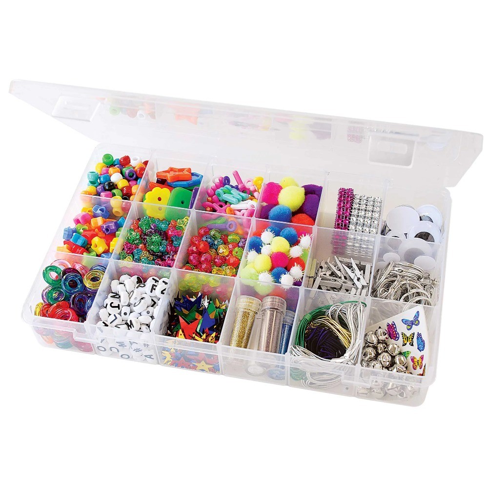 The Beadery - 18 Comp Basic Organizer Box - Clear Plastic - 2182