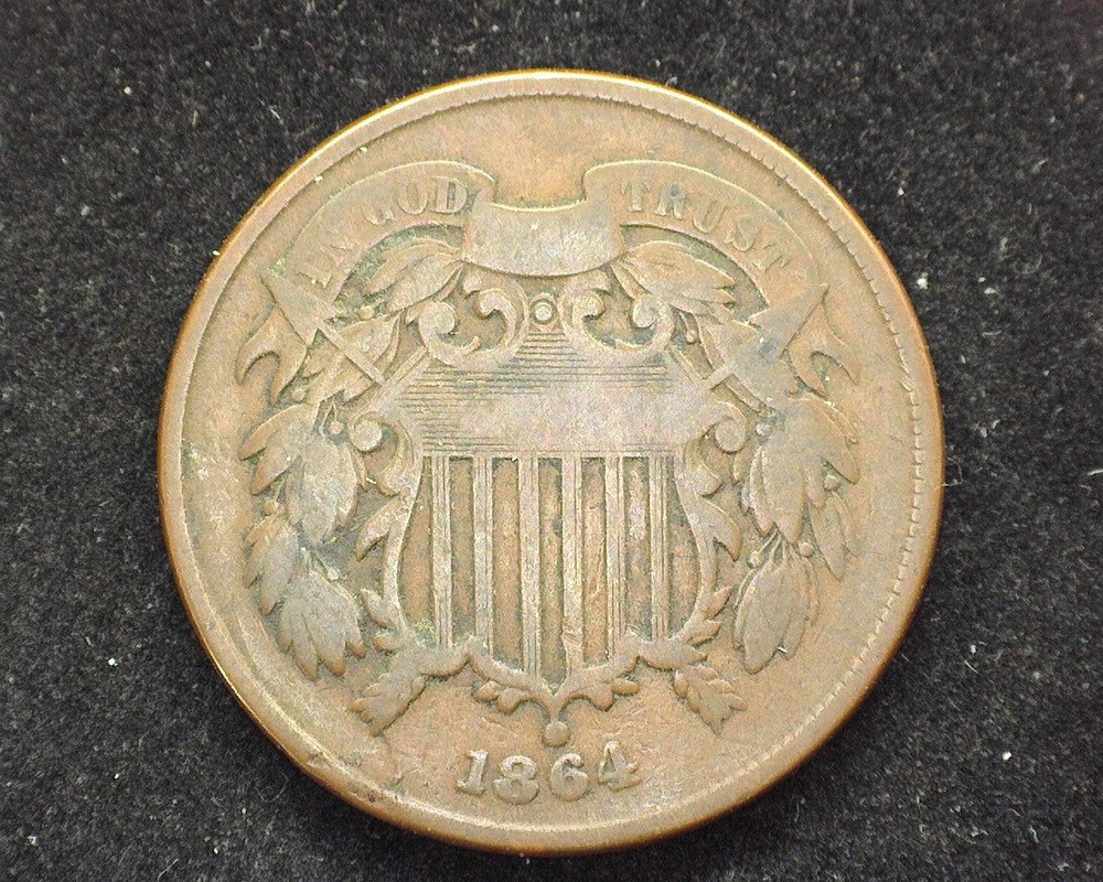 HS&C: 1864 Two Cent Piece VG - US Coin