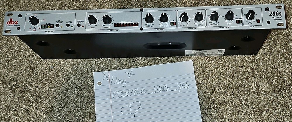 dbx 286s Microphone Preamp Processor Compressor De-Esser Enhancer Expander