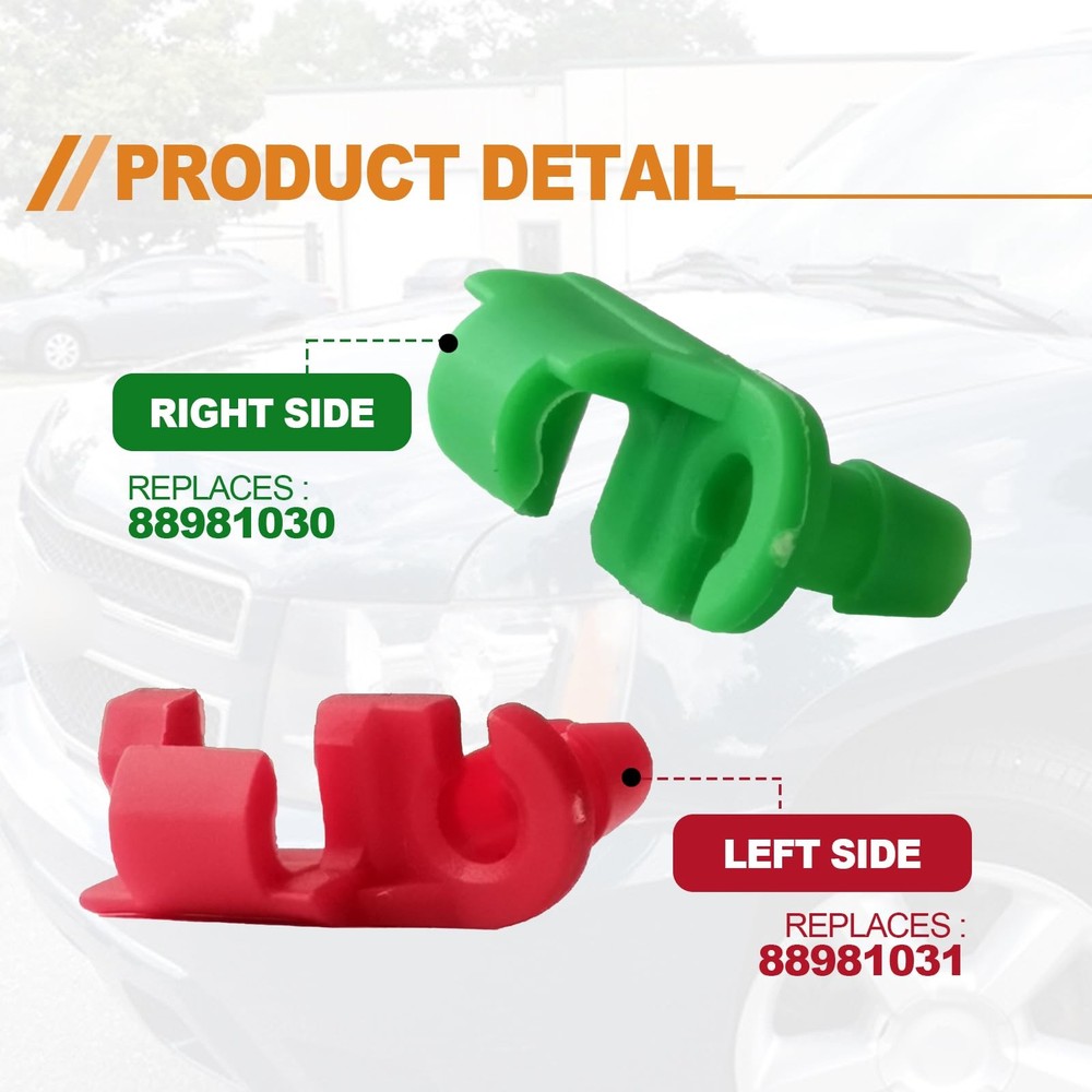 5 Pair Tailgate Handle Rod Clip, Left and Right One Size, green, red