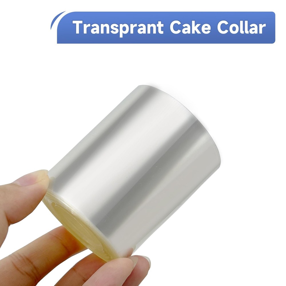 2 Pack Cake Collars 2x394 Inch, Transparent Acetate Sheets, Baking Clear Strips