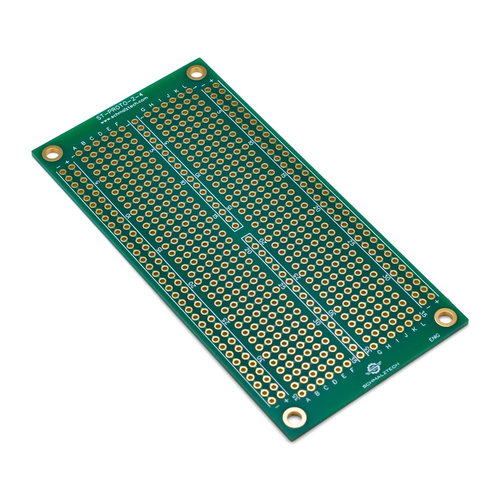 Premium 2" x 4" Protoboard PCB, ENIG Prototyping PCB, ST-PROTO-2-4