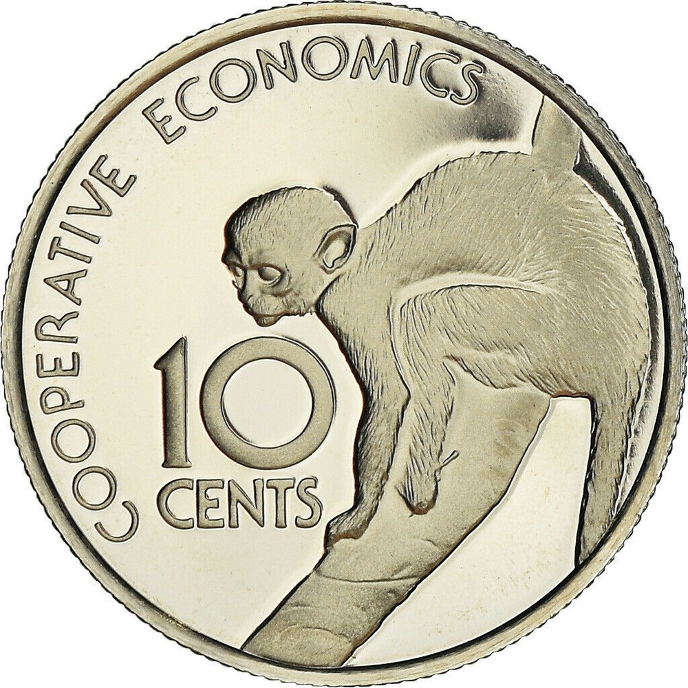 1980 Guyana Proof 10C-Squirrel Monkey