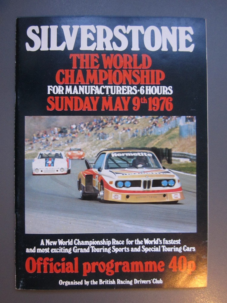 Silverstone World Championship for Manufacturers 6 hours programme 9 May 1976