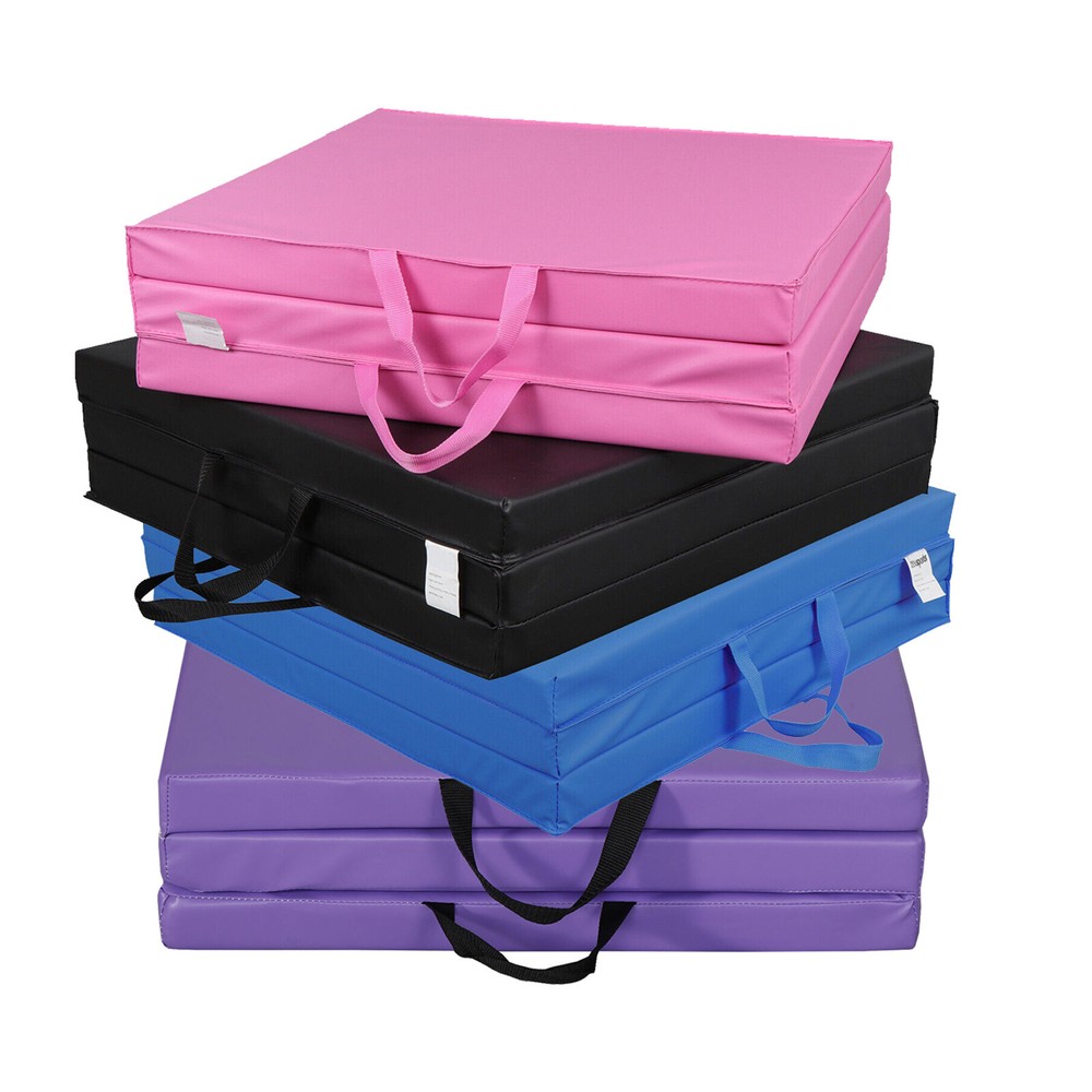 6' x 2‘ Thick Tri-fold Folding Gym Exercise Mat Workout Mat with Handles