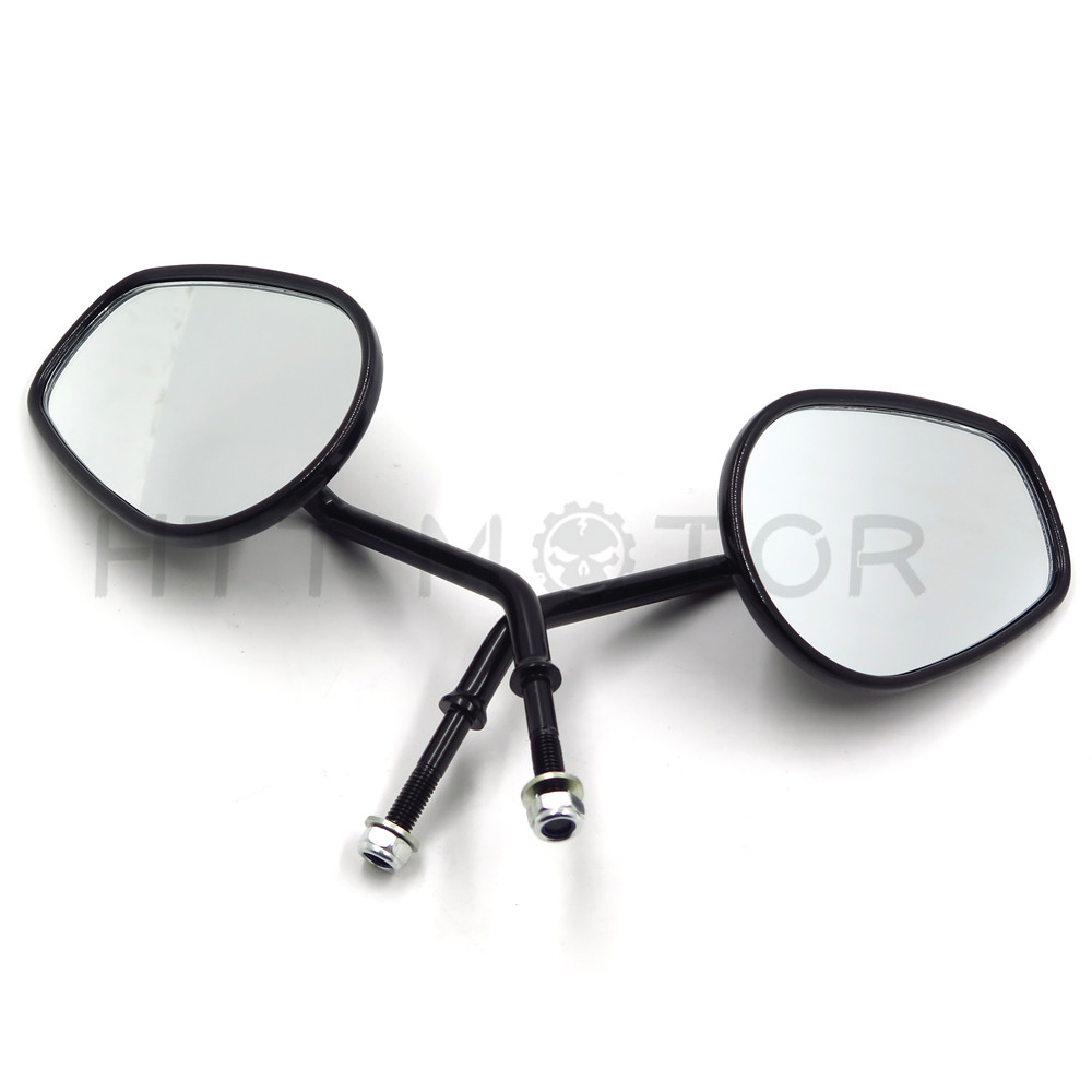 Black Rearview Mirrors For Harley Davidson FLSTC FXDB DYNA FXDF FLSTF 8mm
