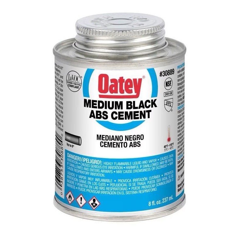 2 Pack Oatey 30889 Medium Black Abs Cement 8 Oz. (2/8oz.)