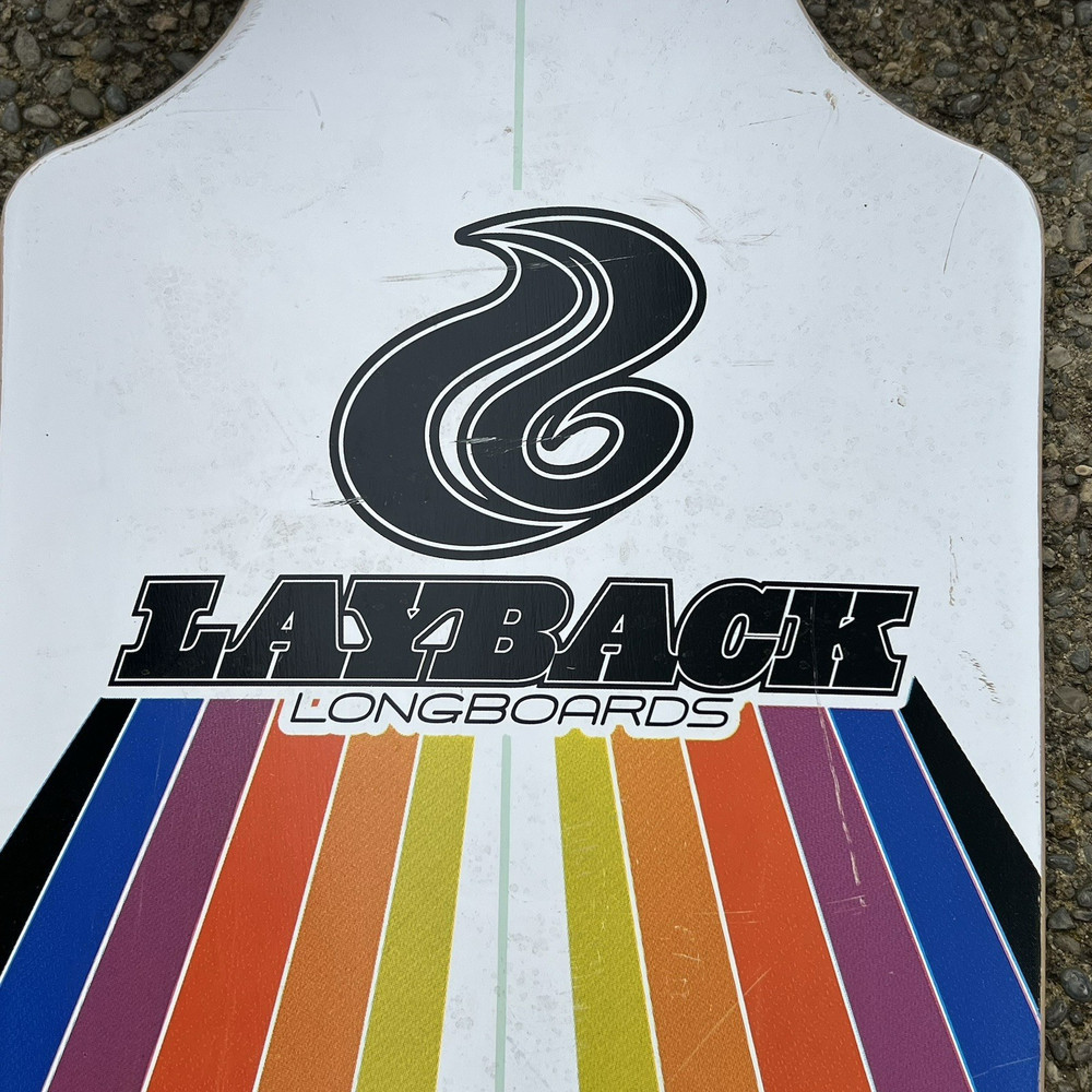 Layback Sunstripe White 40" Drop Thru Longboard Skateboard Complete