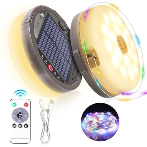 Outdoor Waterproof Portable Stowable String Solar/USB Rechargeable Multicolor