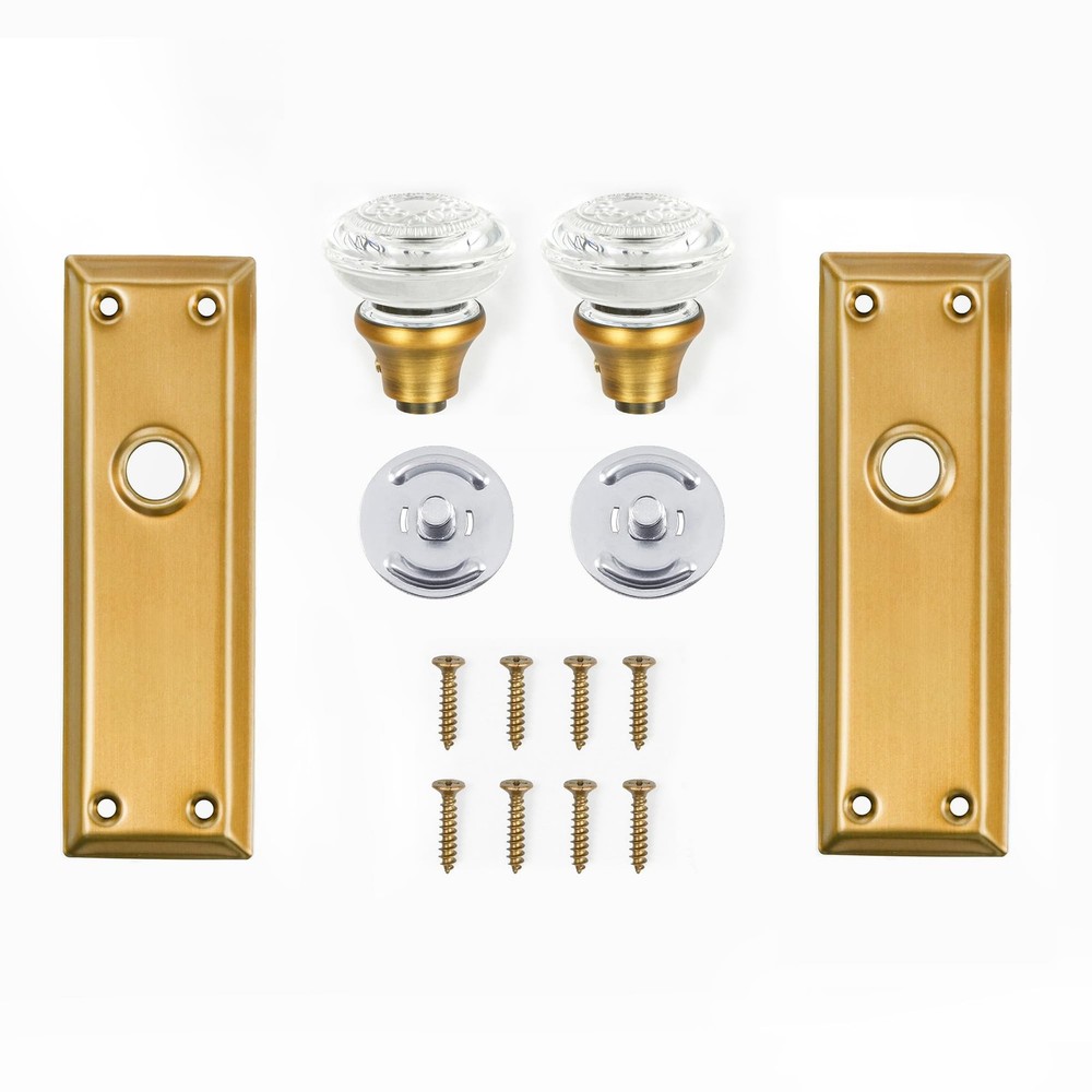 Glass Dummy Door Knobs Interior, Single-Side Crystal Dummy Door Knobs Replace...