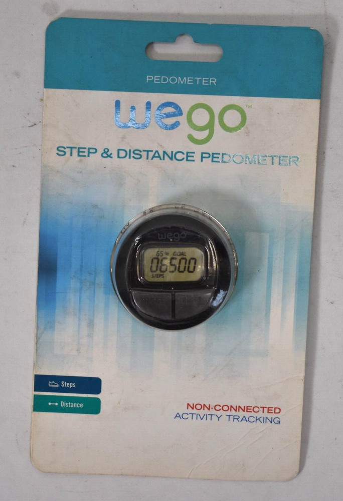 We Go Pedometer Step & Distance Use 2 Function Device Replacement Black 1049