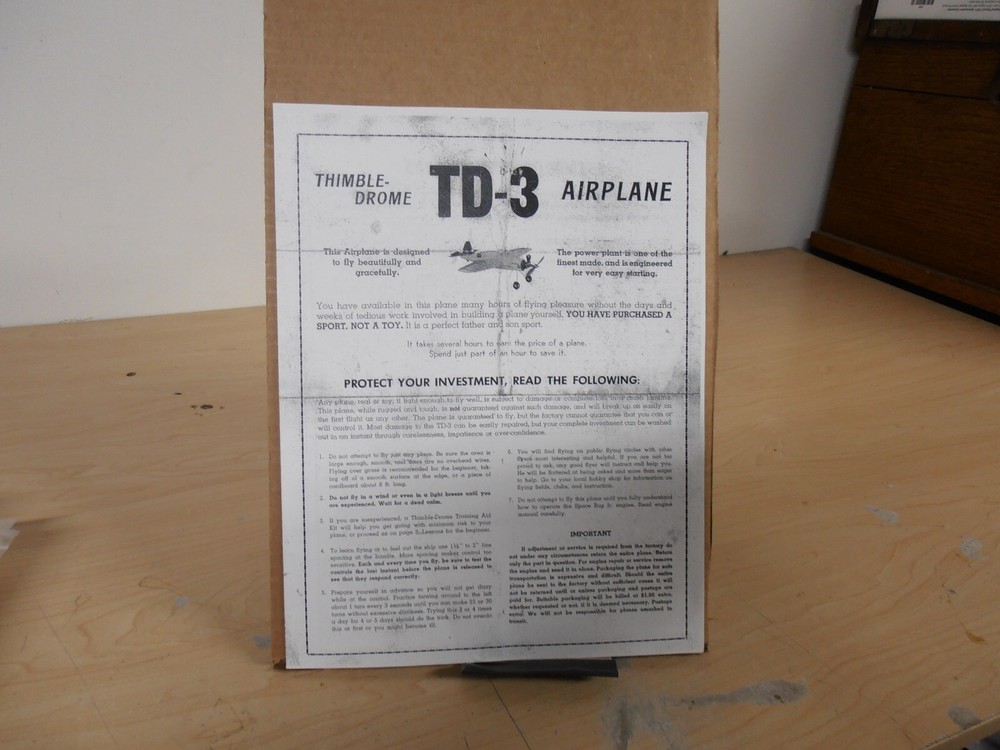 Cox Thimble-Drome TD-3 Manual Copy