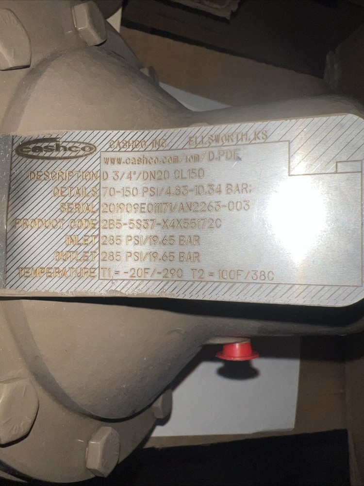 Cashco 3/4" 150# Model D Regulator