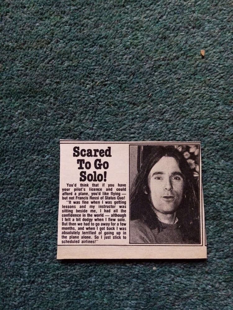 Dii6 Ephemera 1981 Article Francis Rossi Status Quo