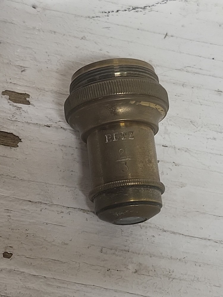 ANTIQUE BRASS LENS OBJECTIVE MICROSCOPE AS PICTURED BETZ 2/3