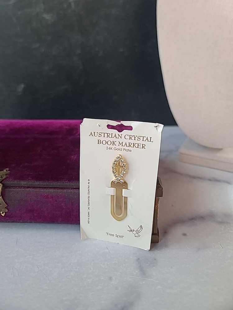 Austrian Crystal Book Marker 24k GP Book Marker