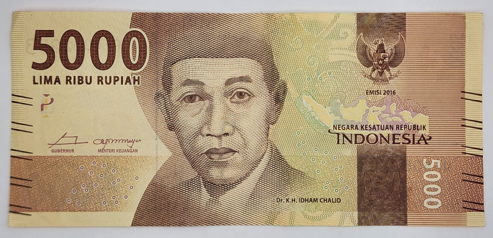 2016 Indonesia 5000 Rupiah Banknote - P#156a