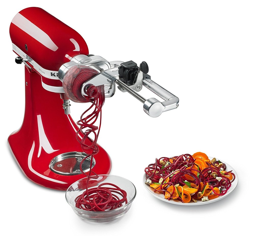 KitchenAid KSM2APC Spiralizer Plus Attachment with Peel, Core and Slice, Silver