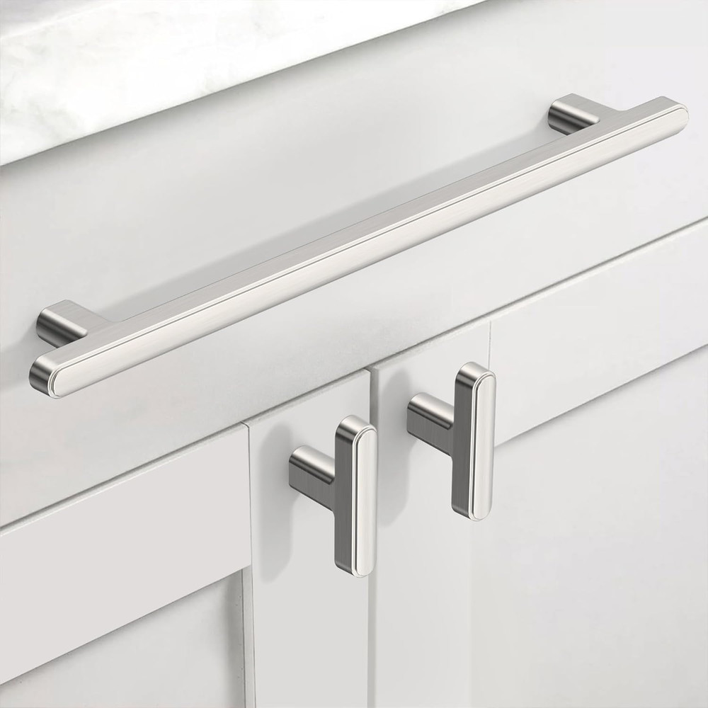 10 Pack Brushed Satin Nickel Cabinet Pulls for Kitchen & Drawers