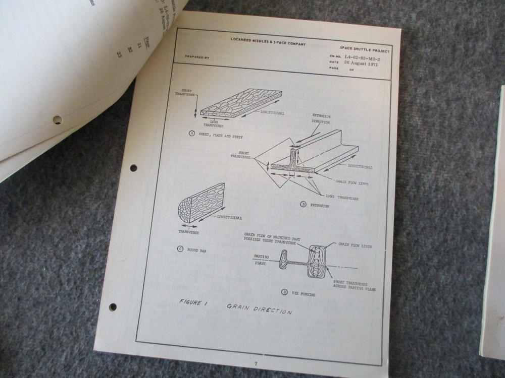 NASA SPACE SHUTTLE/VEHICLE SPECS METALS/MATERIALS/TESTING REPORTS/RESULTS 71-73