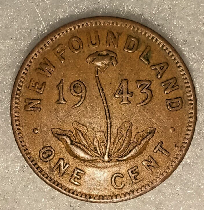 1943 Newfoundland One Cent Coin, for (1) Only