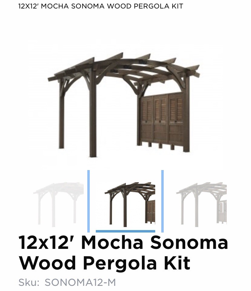 DIY 12’ FT x 12’ FT Pergola - Outside Use - Mocha