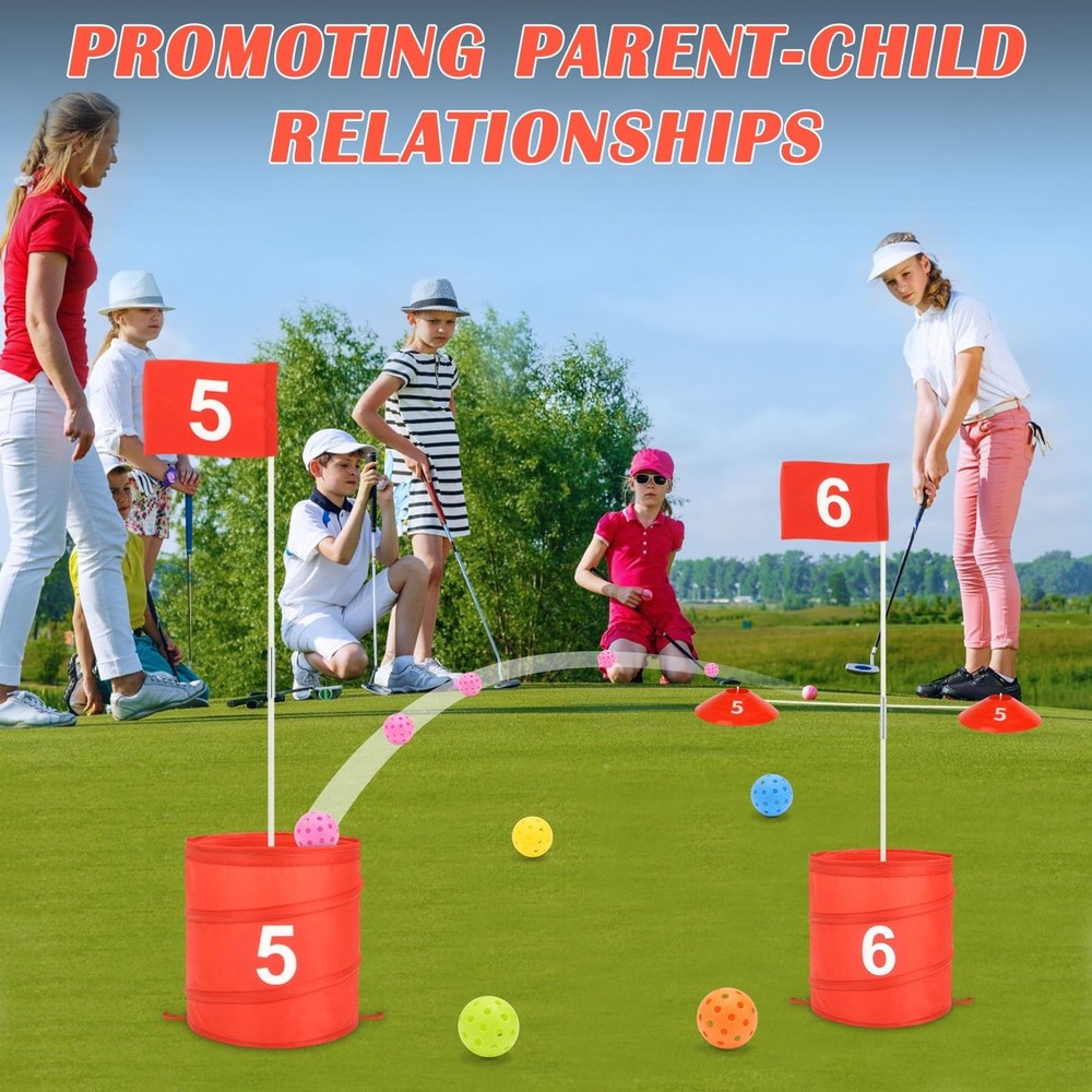 deAO Backyard Golf Game 6 Holes Red