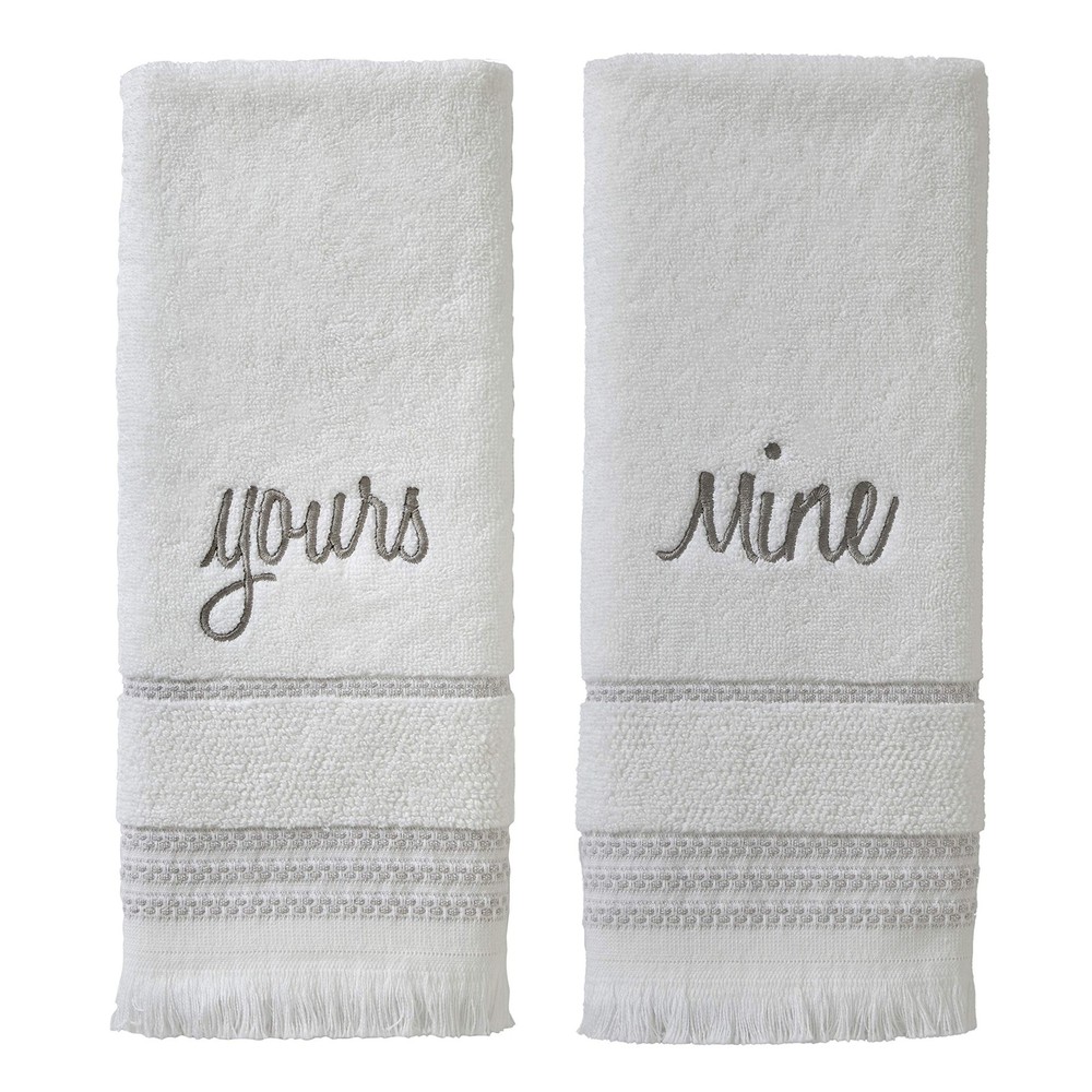 Yours & Mine Hand Towel Set White