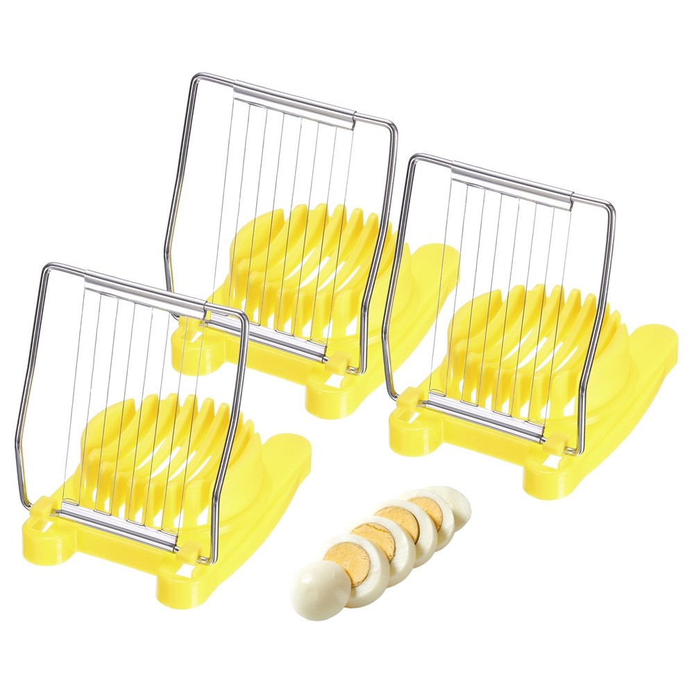 3 Pack Egg Slicer for Hard Boiled Eggs, Yellow