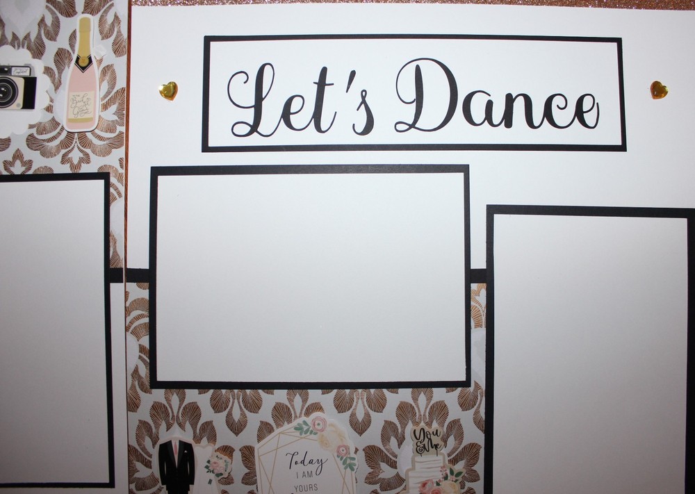 Wedding Let's Dance scrapbook pages 2 each handmade assembled premade