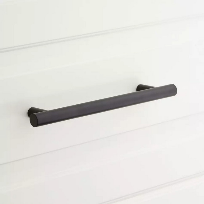 6" Avignon Solid Brass Cabinet Pull - Matte Black