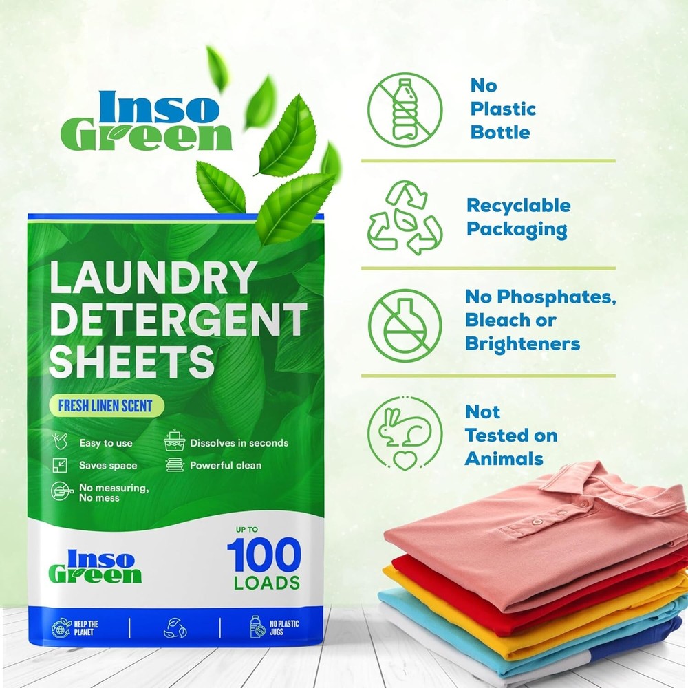Laundry Detergent Sheets – 100 Loads - Eco Washer Sheets Detergent