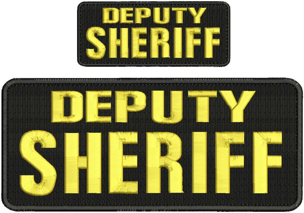 Deputy Sheriff embroidery patch 4x10 and 2x5 hook on back gold