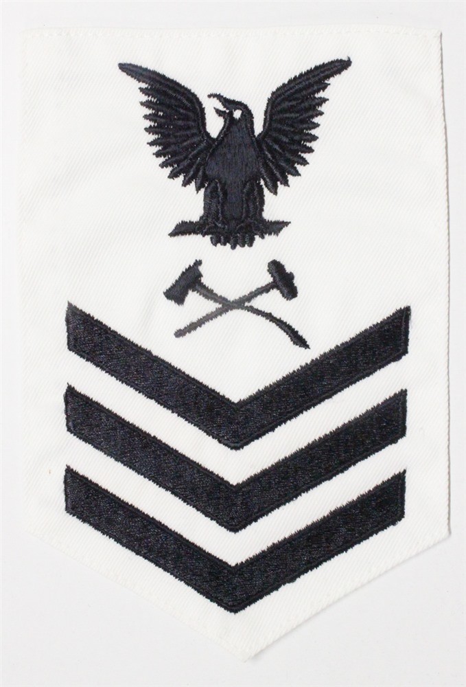 USN Navy Rate: PO1, Damage Controlman - white