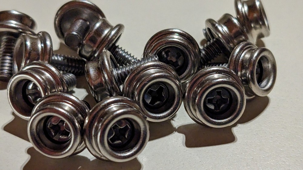 15- 3/8" SNAP STUD SS MACHINE 8-32 for CONVERTIBLE TOP, BOOT w/ Locking Nut