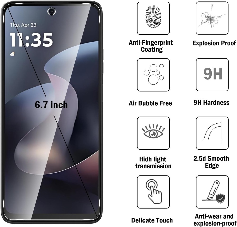 2+2 Pack for Moto G 2026/2025 Screen Protector with Camera Lens Protector