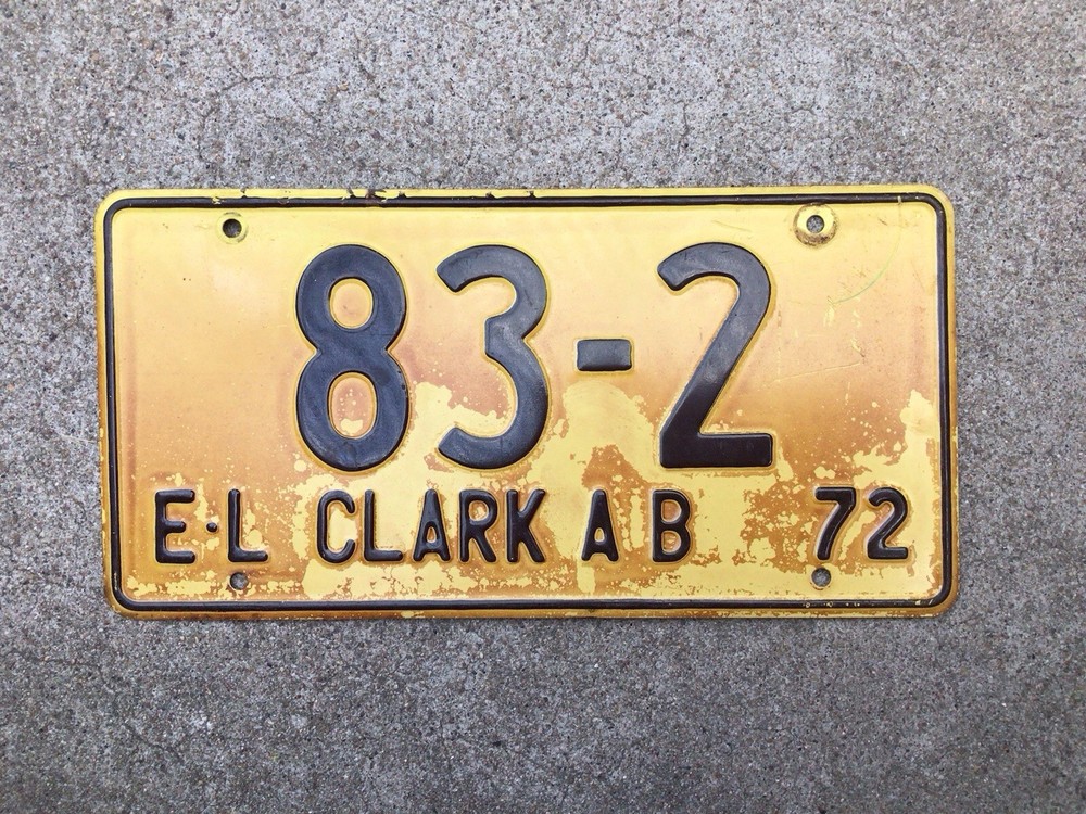 1972 - CLARK  AIR  BASE - PHILIPPINES - LICENSE PLATE