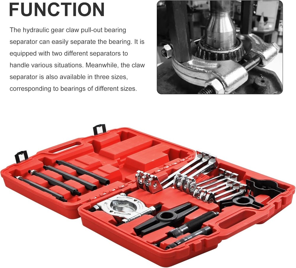 10 Ton Hydraulic Gear Jaw Pulling Bearing Separator Puller Set Kit