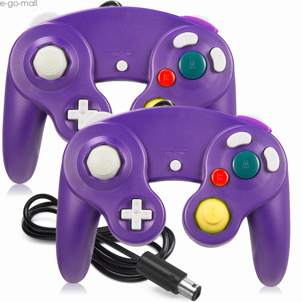 2 Pack Wired Rumble Controller Gamepad for Nintendo GameCube Console Dual Shock