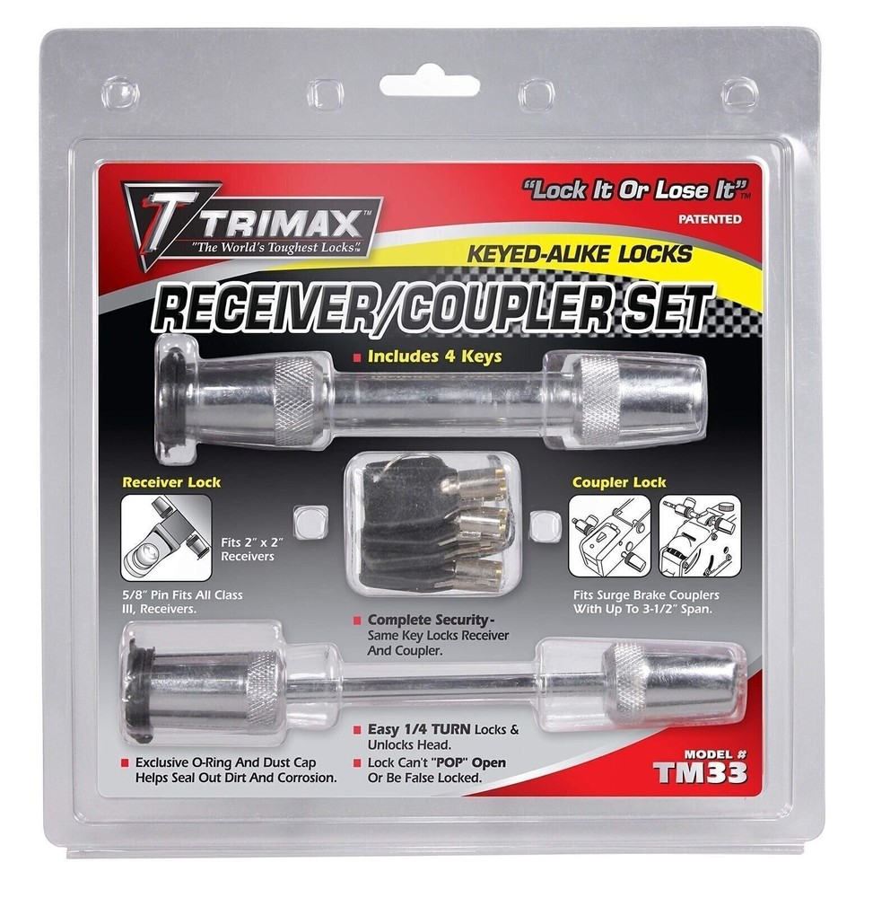 Trimax TM33 5/8" Receiver and 3-1/2" Span Coupler Lock